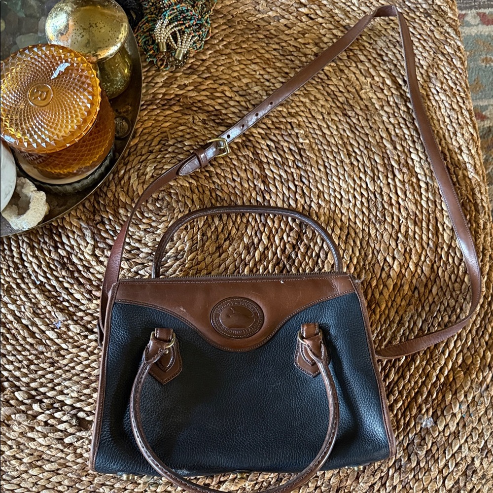 Dooney & Bourke Black and Brown Shoulder Bag